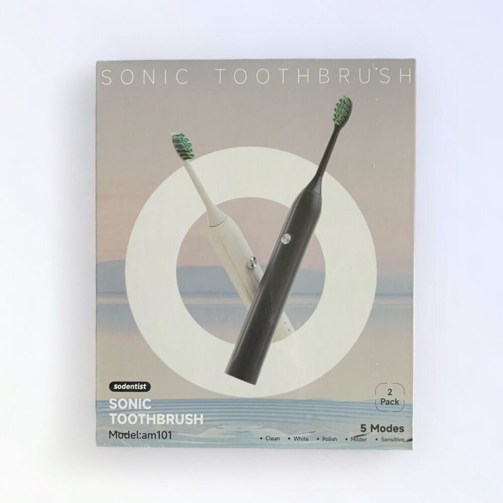 Sonic Toothbrush Sodentist Rechargeable 2 Pack 5 Modes
